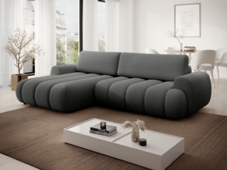 Vente-unique - Ecksofa mit Schlaffunktion - Ecke links - Stoff - Grau - FRIDORA