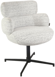 Bronx71 Esszimmerstuhl Coco drehbar Stoff meliert off-white/ schwarz