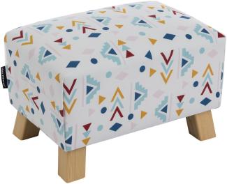 Hocker Kaela Bezug Flachgewebe Buche natur / weiß 23173