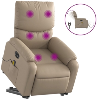 vidaXL Massagesessel mit Aufstehhilfe Elektrisch Cappuccino Kunstleder 3204913