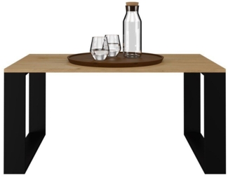 TOPESHOP Wohnzimmertisch Couchtisch / Wohnzimmertisch: Robuster Beistelltisch artisan eiche – schwarz (H 50 x T 58 x B 90 cm)