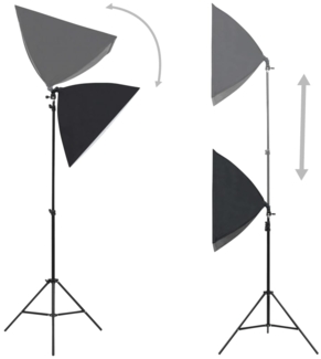 vidaXL Professionelle Studioleuchten 2 Stk. 40x60 cm Stahl Schwarz 190216