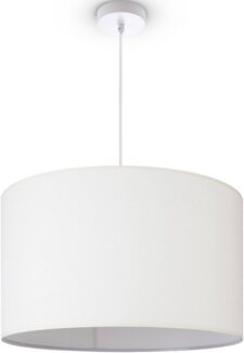 Paco Home Pendelleuchte HUGO CANVAS UNI COLOR, ohne Leuchtmittel, Wohnzimmer Stoff Lampenschirm Skandinavisch Uni Pendelleuchte Modern