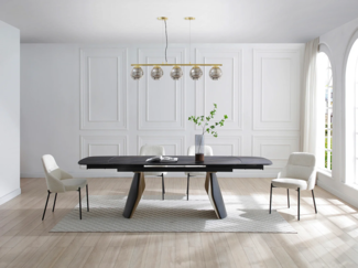 Vente-unique - Metallleuchter mit glänzendem Rauchglas - 5 Kugeln - L. 100 x H. 120 cm - Goldfarben - SOFIA