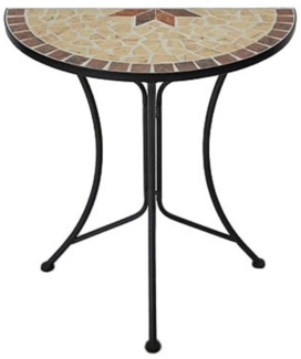 Mosaiktisch AMARILLO halbrund Garten Gartentisch Outdoor Esstisch Mosaik Tisch