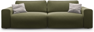 Micadoni Sofa Victor 3-Sitzer Samt Moßgrün Melange