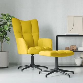 vidaXL Relaxsessel mit Hocker Senfgelb Samt [328113]