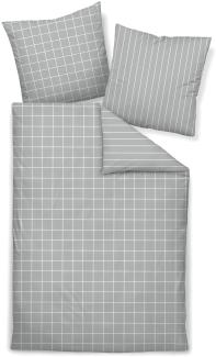 Janine Mako-Satin Bettwäsche Modernclassic 39025-28 Platin