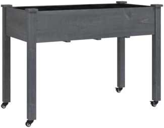 vidaXL Pflanzkübel mit Einsatz und Rollen Grau 118x59x80 cm Tannenholz 3157828