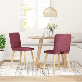 vidaXL Esszimmerstühle 2 Stk. Weinrot Stoff 4101071