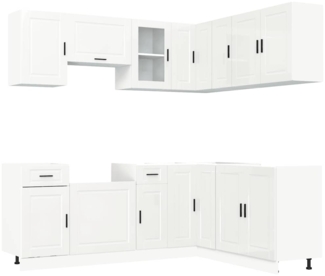 vidaXL 11-tlg. Küchenschrank-Set Porto Hochglanz-Weiß Holzwerkstoff 3314963