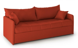 Dmora 3-Sitzer Schlafsofa Avellana, Schlafsofa fürs Wohnzimmer, gepolstert, abnehmbar, 100 % Made in Italy-Qualität, 205x86 h80 cm, Orange
