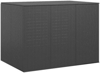 vidaXL Garten-Kissenbox PE Rattan 145x100x103 cm Schwarz 317229