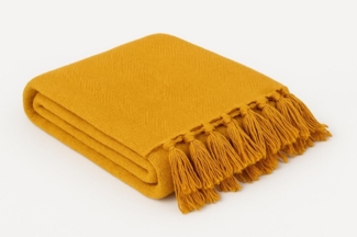 Plaid Plaid Color aus Biobaumwolle 170x210cm in Gelb, Sandiik, Made in Stuttgart