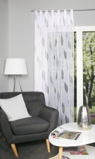 HOME WOHNIDEEN Gardine PAOLO, Schlaufen (1 St), halbtransparent, Voile, halbtransparent