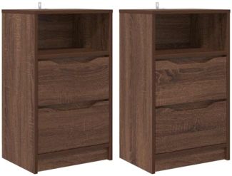 vidaXL Nachttische 2 pcs Braun Eichen-Optik 40 x 30 x 467 cm 888922