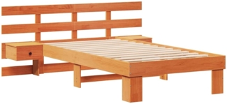 vidaXL Bettrahmen Wachsbraun 75 x 190 cm Massives Kiefernholz 872721