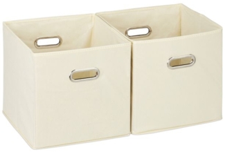 4 x Aufbewahrungsbox Stoff beige
