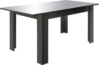 INOSIGN Esstisch Dama 137 x 90 x 79 cm (BxTxH), Esszimmertisch Anthrazit Hochglanz Lack, moderner rechteckiger Küchentisch, ausziehbar, erweiterbar auf 185 cm
