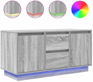 vidaXL TV-Schrank mit LED-Leuchten Grau Sonoma 100x41x50 cm 861414