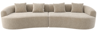 skølm 'Loki' Sofa 2-tlg, 4er Sitz mit 4 Kissen, Sandstein Beige