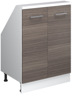 Küchenschrank für Dachschrägen R-Line Edelgrau 60 cm mit 2 Türen Vicco