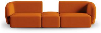 Micadoni Modulares Sofa Shane 2-Sitzer Mitte offen Samtstoff Terrakotta