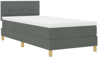vidaXL Boxspringbett mit Matratze Dunkelgrau 90 x 200 cm Stoff 3338889