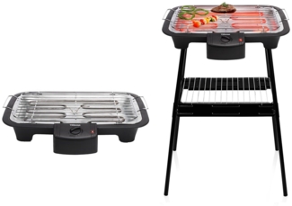 2in1 Standgrill mit Ablage & Elektro Tischgrill 38x22cm, 2000W