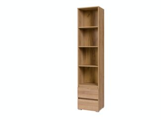 Beautysofa Bücherregal Cosmo schmales Bücherregal mit Schubladen, (B:45 H:204 T:24cm / 2 geräumige Schubladen)