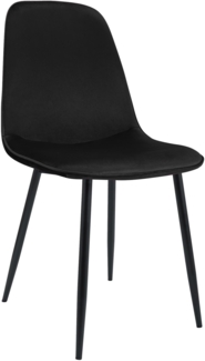 CLP Esszimmerstuhl Maryam gepolstert mit Rückenlehne,schwarz Samt