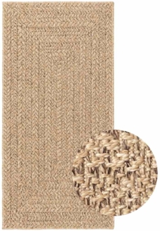 vidaXL Teppich ZIZUR Beige 60x110 cm Jute-Optik Indoor und Outdoor 4010388