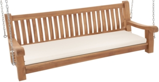 Schaukelbank MUVER - Holz Creme 180 x 70 x 62 cm | Hängebank Gartenschaukel Zum Aufhängen Veranda-Schaukel