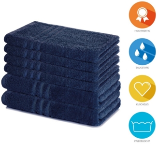 Lavea Handtuch Set Elena, Duschtücher, Handtücher, Gästetücher, Waschhandschuhe, 100% Baumwolle (Set, 6-St), Frottierserie, weich & saugstark, pflegeleicht, 500 g/m² Frottier