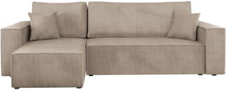 'Kobaro' Ecksofa, Cord, Farbe: Poso 02, 82 x 244 x 145 cm