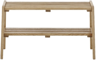 Robas Lund, Sitz-/Garderobenbank BANTRY, Eiche massiv, Natur geölt, A-Form mit Ablage, B/H/T: 80/45/36 cm