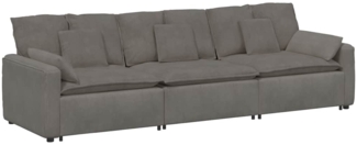 vidaXL Modulares Sofa mit Kissen Hellgrau 3321107
