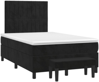 vidaXL Boxspringbett mit Matratze Schwarz 120x190 cm Samt 3270483