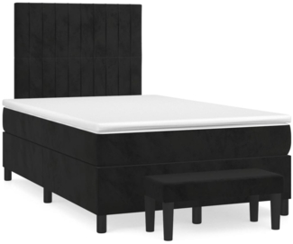 vidaXL Boxspringbett mit Matratze Schwarz 120x190 cm Samt 3270483