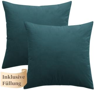 MULISOFT Dekokissen Sofa- und Lendenkissen, 45x45cm Samt Couchkissen 2erSet für Sofa Schlafzimmer Flauschig