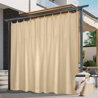BTTO V&G Outdoorgardine Vorhänge mit Magic Tape,Balkon Vorhang,Outdoor Vorhang Wasserdichte, (1 St), verdunkelnd, Verdunkelungsvorhänge