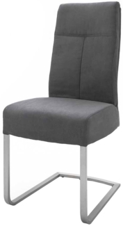 Schwingstuhl Tabio / Talena, Edelstahl, Mikrofaser, Stoff, Anthrazit, 47 x 104 x 64 cm