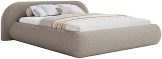 Selsey 'Shels Low' Polsterbett 180x200 mit Bettkasten, Bouclé, Graubeige