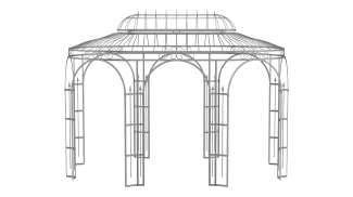 ELEO Eisenpavillon oval Verona 4 x 2,85 m feuerverzinkt