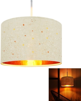 ZMH Pendelleuchte Esstisch Hängeleuchte Esszimmer - Ø38CM Modern Hängelampe mit Lampenschirm aus Stoff E27 Fassung Pendellampe im Sternenhimmel Design für Schlafzimmer Wohnzimmer - ohne Leuchtmittel