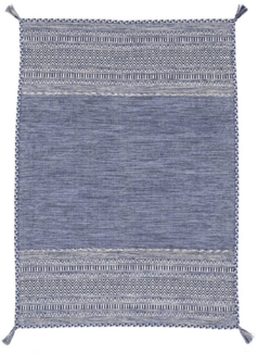 carpetfine Teppich Kelim Azizi, auch als Läufer erhältlich, rechteckig, Höhe: 5 mm, handgewebt, Baumwolle, Wendeteppich mit Fransen, Fleckerl, Wohnzimmer