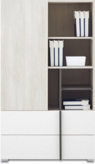 Deine Möbel 24 Kinderregal REMI 06 Regal Bücherregal 80 cm breit, Set 2-tlg, REMI Kollektion Kinderzimmer Jugendzimmer Weiß Holz Anthrazit