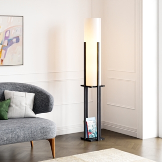 Stehlampe Gisborne mit Ablage Marmoroptik/Schwarz [lux. pro]