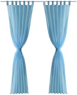 vidaXL 2x transparente Gardine, Polyester türkis, 140x245 cm