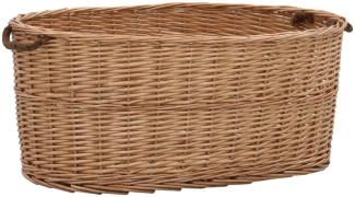 vidaXL Holzkorb mit Tragegriffen 78 x 54 x 34 cm Natur Weide 286983